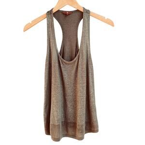 7 For All Mankind Metallic Linen Racerback Tank